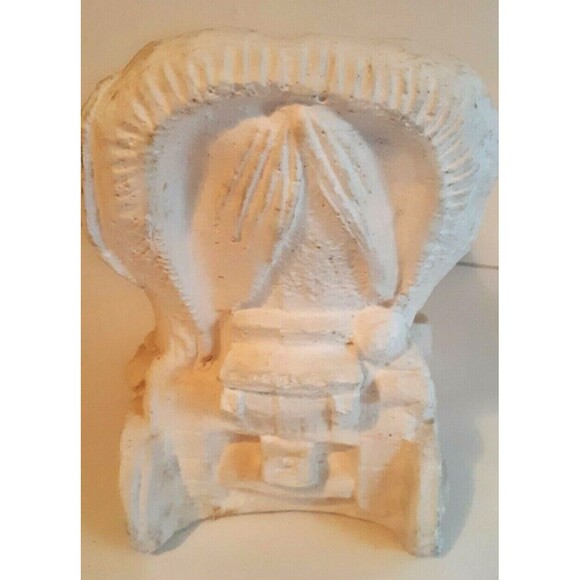 Vtg Craft Ceramic Covered Wagon Planter Unpainted Unglazed Handmade Customizable - Picture 2 of 7